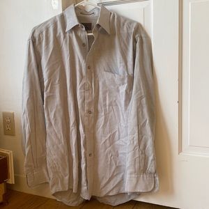 3 for $15 !! Calvin Klein Gray Mens button down shirt